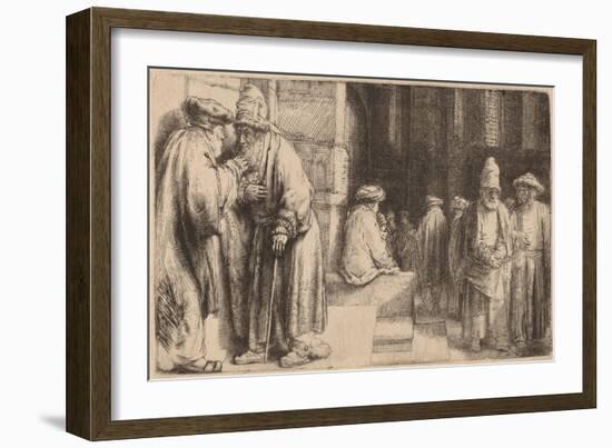 Jews in the Synagogue, 1648-Rembrandt van Rijn-Framed Giclee Print