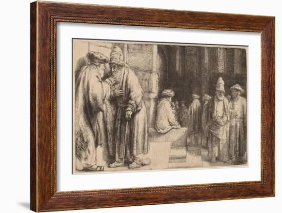 Jews in the Synagogue, 1648-Rembrandt van Rijn-Framed Giclee Print