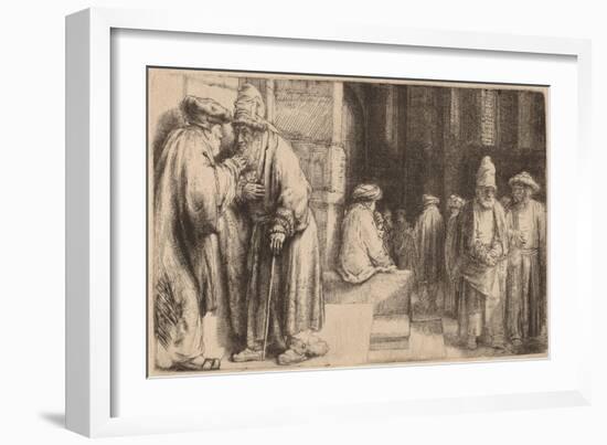 Jews in the Synagogue, 1648-Rembrandt van Rijn-Framed Giclee Print