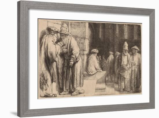 Jews in the Synagogue, 1648-Rembrandt van Rijn-Framed Giclee Print