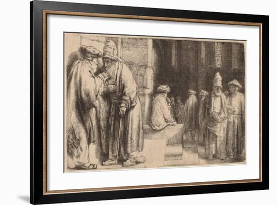 Jews in the Synagogue, 1648-Rembrandt van Rijn-Framed Giclee Print