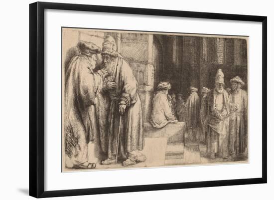 Jews in the Synagogue, 1648-Rembrandt van Rijn-Framed Giclee Print