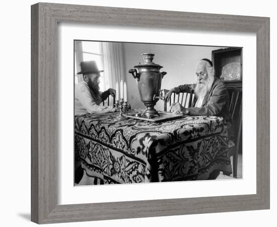 Jews Making Tea with Russian Type Samovar-Paul Schutzer-Framed Photographic Print