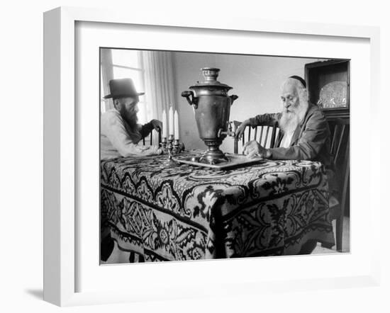 Jews Making Tea with Russian Type Samovar-Paul Schutzer-Framed Photographic Print