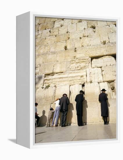 Jews Praying at the Western Wall, Jerusalem, Israel, Middle East-Adrian Neville-Framed Premier Image Canvas