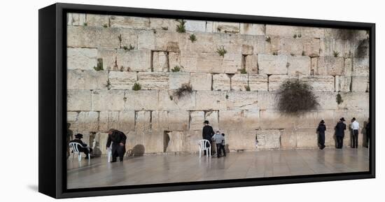 Jews praying at Western Wall, Jerusalem, Israel-null-Framed Premier Image Canvas