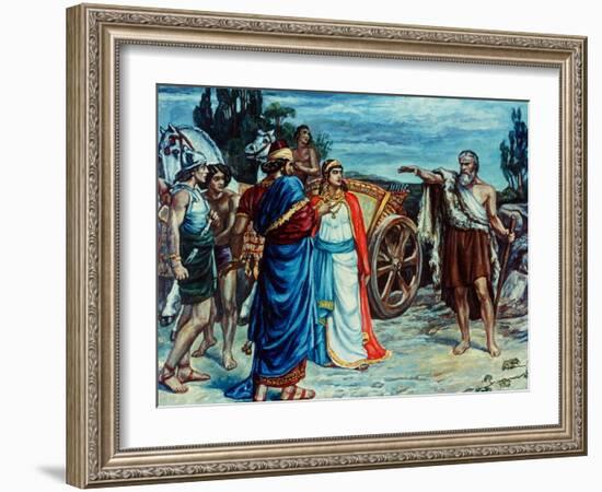Jezabel and Ahab Meeting Elijah in Naboth's Vineyard-Frank Bernard Dicksee-Framed Giclee Print