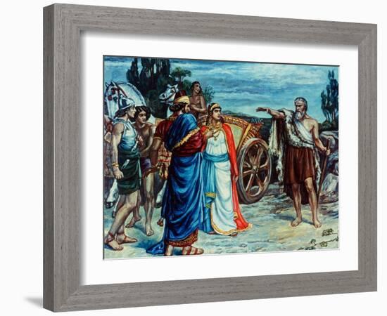 Jezabel and Ahab Meeting Elijah in Naboth's Vineyard-Frank Bernard Dicksee-Framed Giclee Print