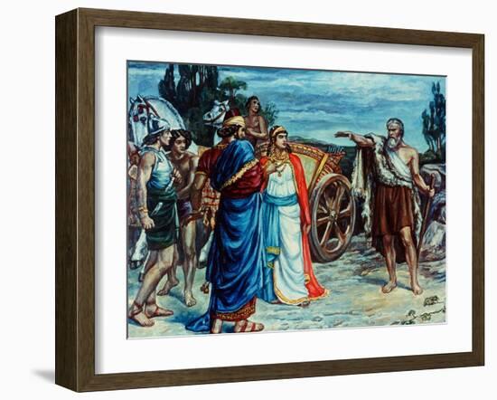 Jezabel and Ahab Meeting Elijah in Naboth's Vineyard-Frank Bernard Dicksee-Framed Giclee Print