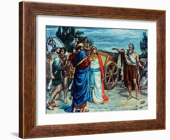 Jezabel and Ahab Meeting Elijah in Naboth's Vineyard-Frank Bernard Dicksee-Framed Giclee Print