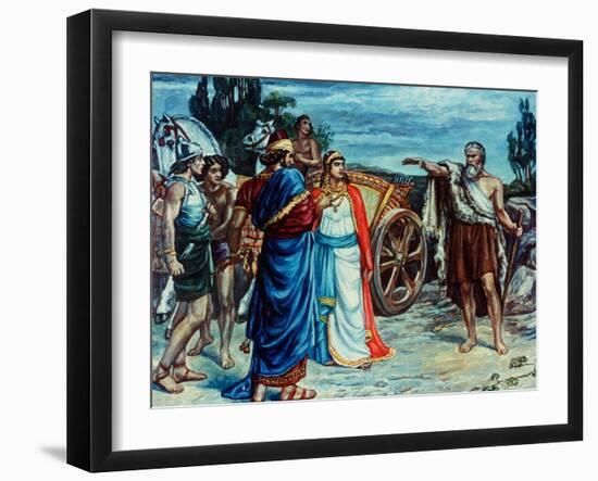 Jezabel and Ahab Meeting Elijah in Naboth's Vineyard-Frank Bernard Dicksee-Framed Giclee Print