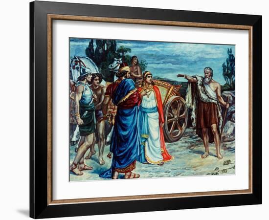 Jezabel and Ahab Meeting Elijah in Naboth's Vineyard-Frank Bernard Dicksee-Framed Giclee Print