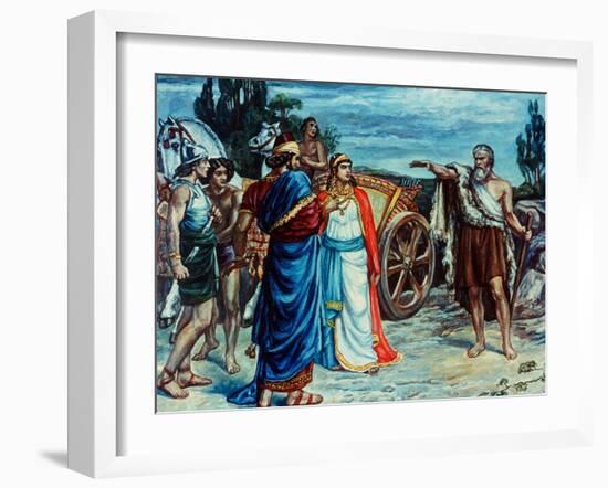 Jezabel and Ahab Meeting Elijah in Naboth's Vineyard-Frank Bernard Dicksee-Framed Giclee Print