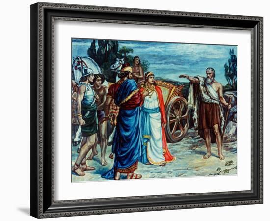 Jezabel and Ahab Meeting Elijah in Naboth's Vineyard-Frank Bernard Dicksee-Framed Giclee Print