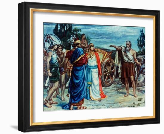 Jezabel and Ahab Meeting Elijah in Naboth's Vineyard-Frank Bernard Dicksee-Framed Giclee Print