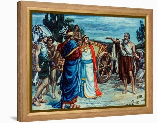 Jezabel and Ahab Meeting Elijah in Naboth's Vineyard-Frank Bernard Dicksee-Framed Premier Image Canvas