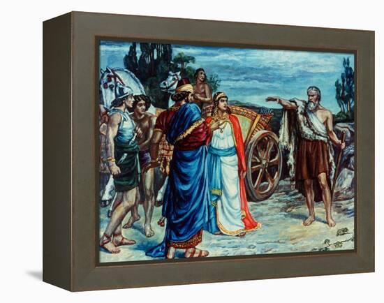 Jezabel and Ahab Meeting Elijah in Naboth's Vineyard-Frank Bernard Dicksee-Framed Premier Image Canvas