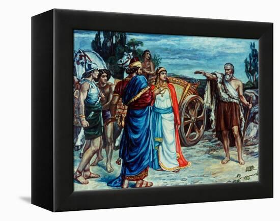 Jezabel and Ahab Meeting Elijah in Naboth's Vineyard-Frank Bernard Dicksee-Framed Premier Image Canvas