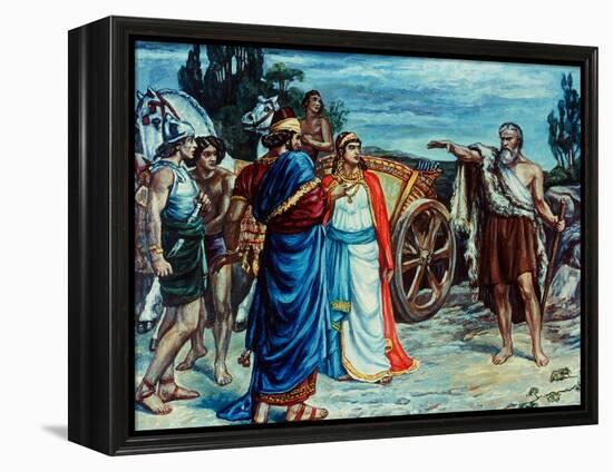 Jezabel and Ahab Meeting Elijah in Naboth's Vineyard-Frank Bernard Dicksee-Framed Premier Image Canvas