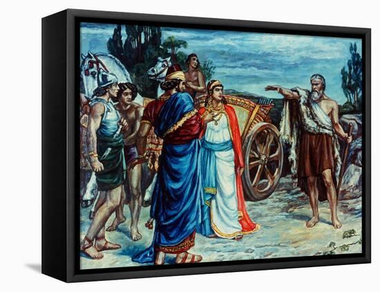 Jezabel and Ahab Meeting Elijah in Naboth's Vineyard-Frank Bernard Dicksee-Framed Premier Image Canvas