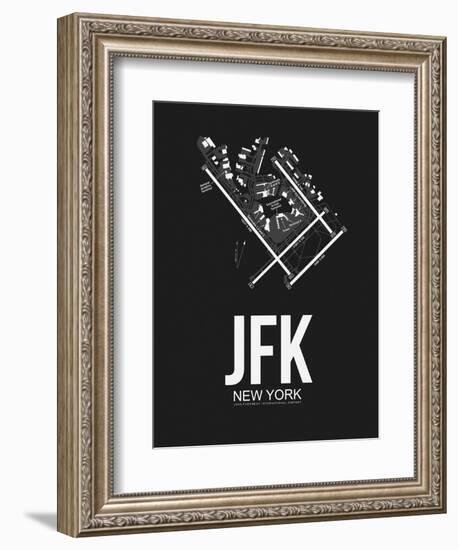 JFK New York Airport Black-NaxArt-Framed Art Print