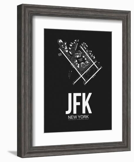 JFK New York Airport Black-NaxArt-Framed Art Print