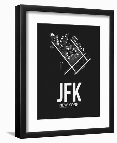 JFK New York Airport Black-NaxArt-Framed Art Print