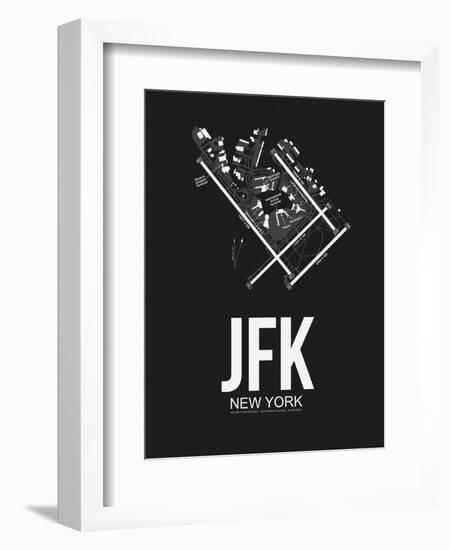 JFK New York Airport Black-NaxArt-Framed Art Print