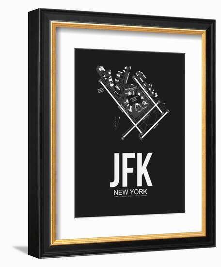 JFK New York Airport Black-NaxArt-Framed Art Print