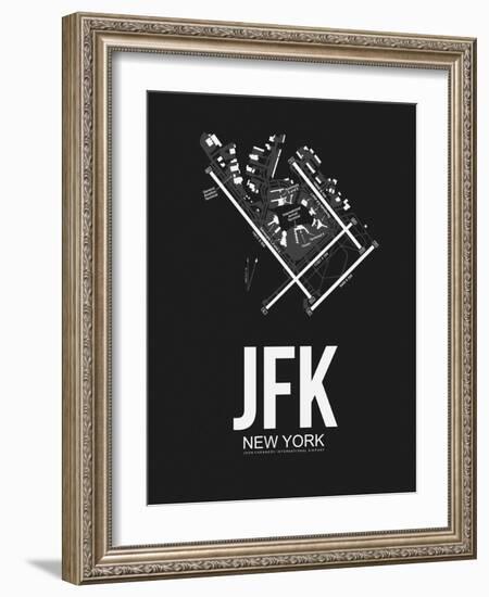 JFK New York Airport Black-NaxArt-Framed Art Print