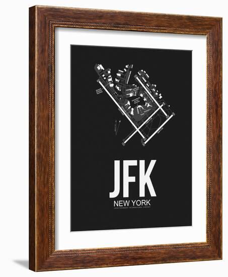 JFK New York Airport Black-NaxArt-Framed Art Print