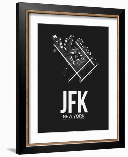 JFK New York Airport Black-NaxArt-Framed Art Print