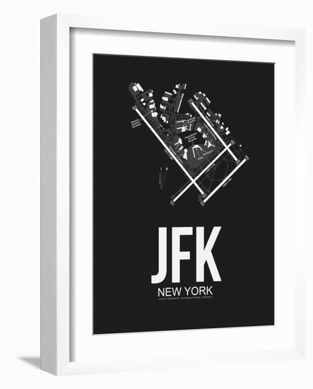 JFK New York Airport Black-NaxArt-Framed Art Print