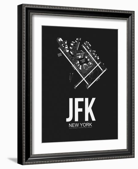 JFK New York Airport Black-NaxArt-Framed Art Print