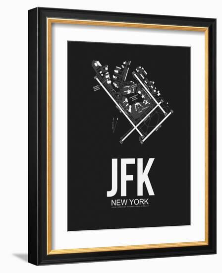 JFK New York Airport Black-NaxArt-Framed Art Print