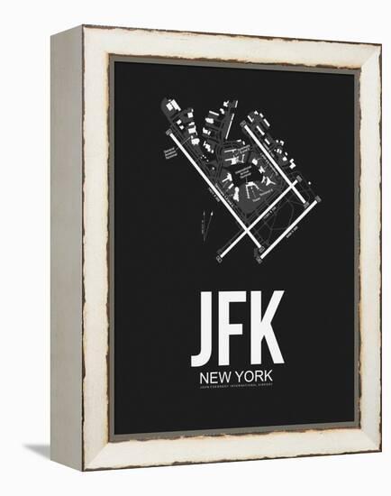 JFK New York Airport Black-NaxArt-Framed Stretched Canvas