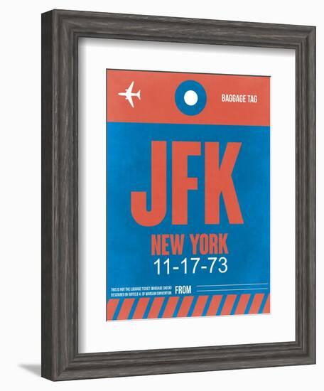 JFK New York Luggage Tag 1-NaxArt-Framed Art Print