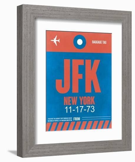 JFK New York Luggage Tag 1-NaxArt-Framed Art Print