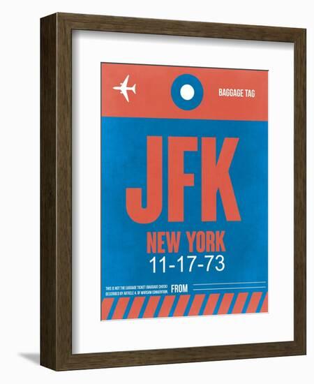 JFK New York Luggage Tag 1-NaxArt-Framed Art Print