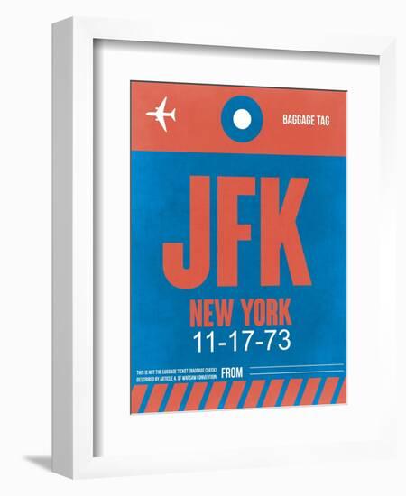 JFK New York Luggage Tag 1-NaxArt-Framed Art Print