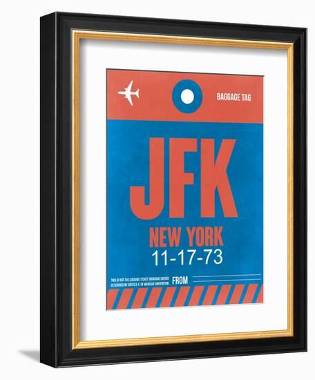 JFK New York Luggage Tag 1-NaxArt-Framed Art Print