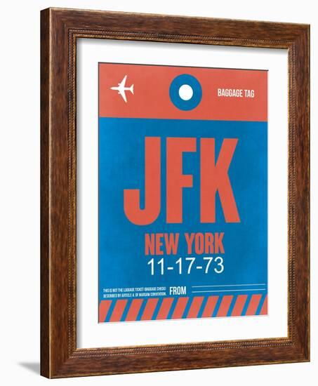 JFK New York Luggage Tag 1-NaxArt-Framed Art Print