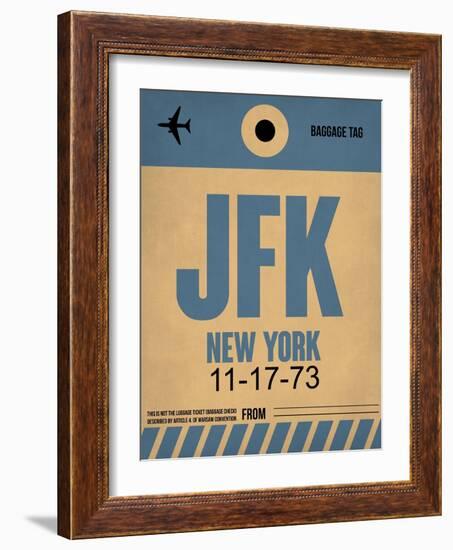 JFK New York Luggage Tag 2-NaxArt-Framed Art Print