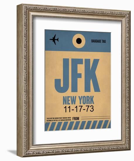 JFK New York Luggage Tag 2-NaxArt-Framed Art Print