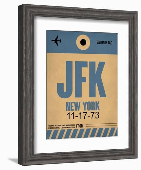 JFK New York Luggage Tag 2-NaxArt-Framed Art Print