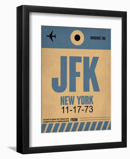 JFK New York Luggage Tag 2-NaxArt-Framed Art Print