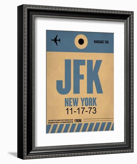 JFK New York Luggage Tag 2-NaxArt-Framed Art Print