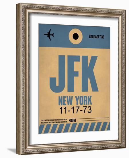 JFK New York Luggage Tag 2-NaxArt-Framed Art Print