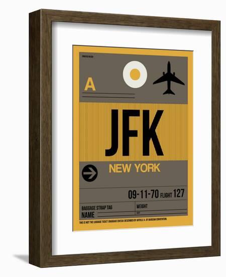 JFK New York Luggage Tag 3-NaxArt-Framed Art Print