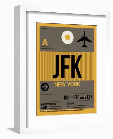 JFK New York Luggage Tag 3-NaxArt-Framed Art Print